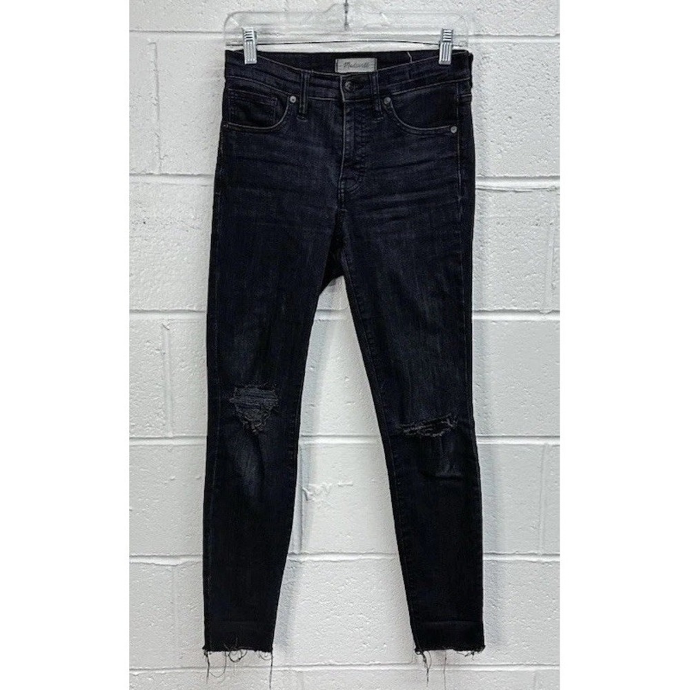 Madewell 9"‎ High Rise Skinny Jean / Faded Black / Raw Hem / Women's 26